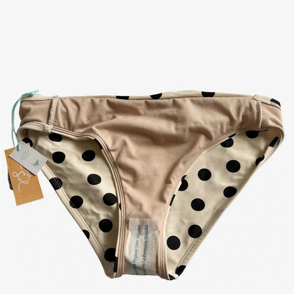 KONA SOL Polka Dot Ivory Bikini Bottom Size Medium BNWT - Picture 2 of 3
